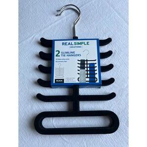 Real Simple Solutions Slim Line Tie Hangers 2-Pack Space Saving Closet Organizer